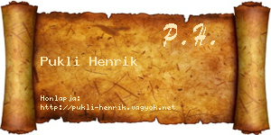 Pukli Henrik névjegykártya